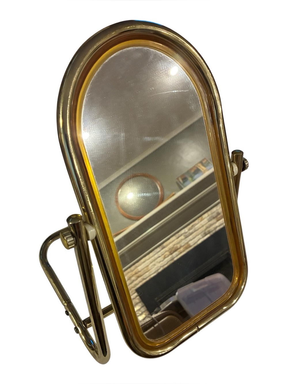 Brass Vanity Mirror Milo Baughman Style Vanity Top Decorative Brass Vintage EUC - Picture 4 of 13